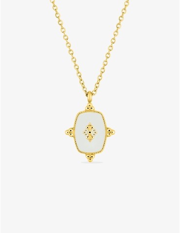 Collier acier doré et motif...