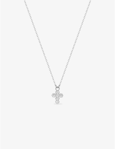 Collier croix or blanc 375‰...