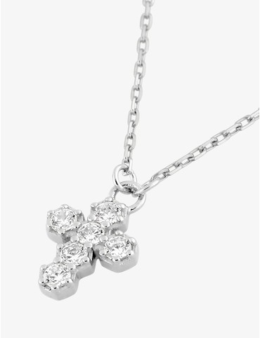 Collier croix or blanc 375‰...