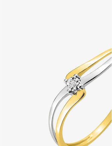 Solitaire bicolore diamant...