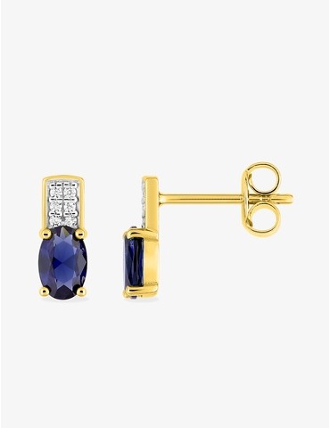 Boucles d'oreilles clous bleus