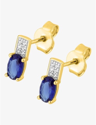 Boucles d'oreilles clous bleus
