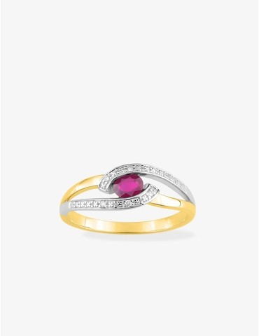 Bague rubis et diamants...