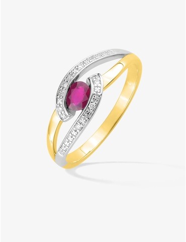 Bague rubis et diamants...
