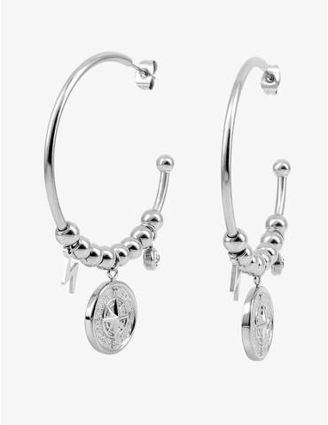 Boucles demi-créoles acier