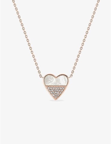 Collier en acier rose nacré...