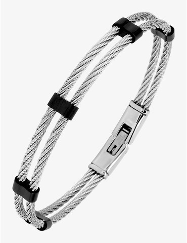 Bracelet acier double câble