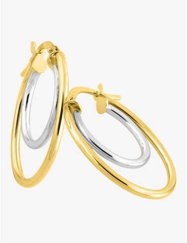 Créoles plaqué or et rhodium