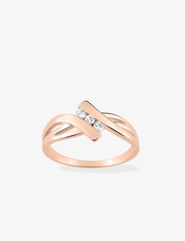 Bague trilogie plaqué or rose