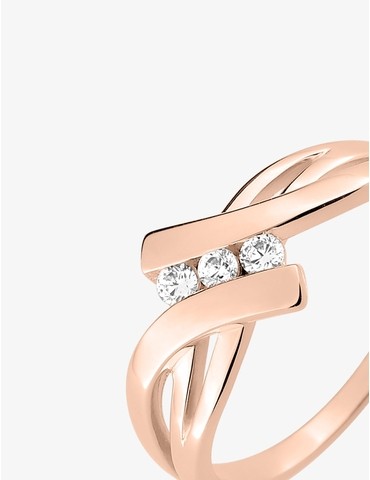 Bague trilogie plaqué or rose