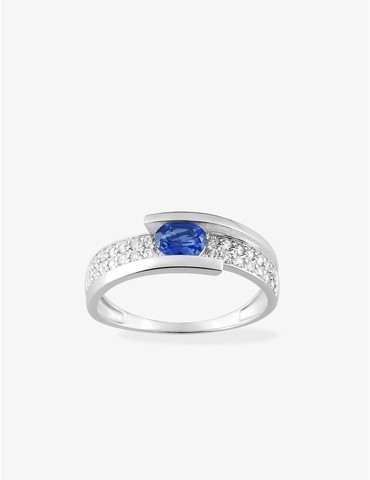 Bague saphir et oxyde de...