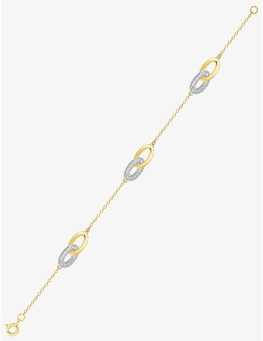 Bracelet anneaux en plaqué or
