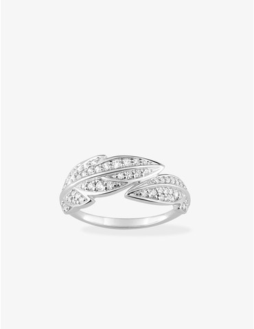 Bague feuille en argent...