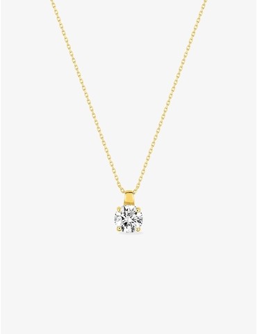 Collier solitaire or jaune...