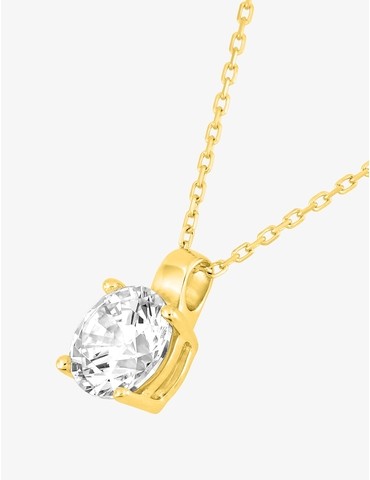 Collier solitaire or jaune...