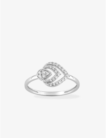 Bague fantaisie en or blanc...