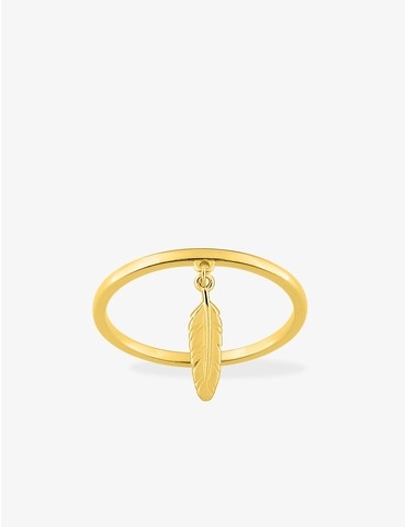 Bague plume en plaqué or