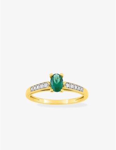 Bague plaqué or et oxyde de...