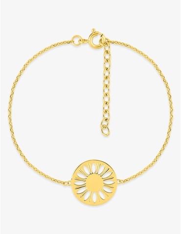 Bracelet fleur en plaqué or