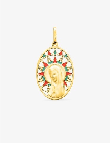Médaille ovale Vierge or...