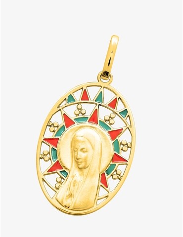 Médaille ovale Vierge or...