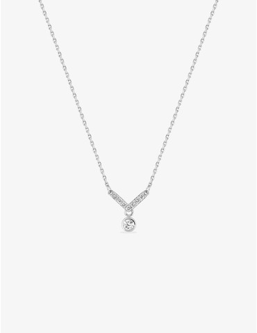 Collier or blanc 750‰ et...