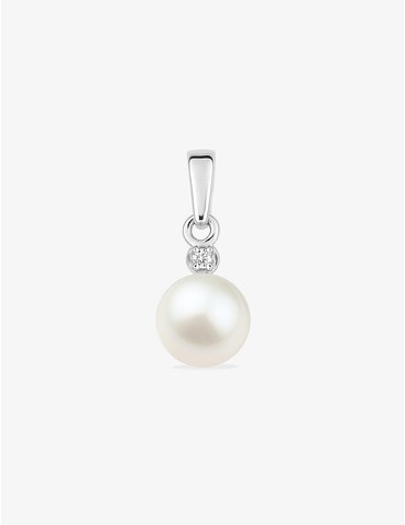 Pendentif or blanc 750‰,...