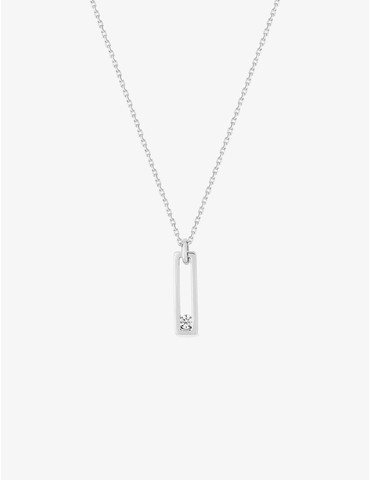 Collier rectangle or blanc...