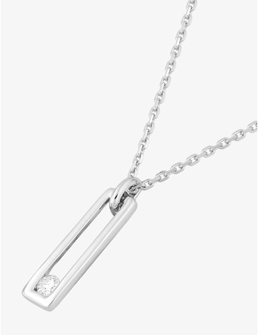 Collier rectangle or blanc...