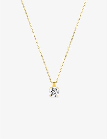 Collier solitaire or jaune...