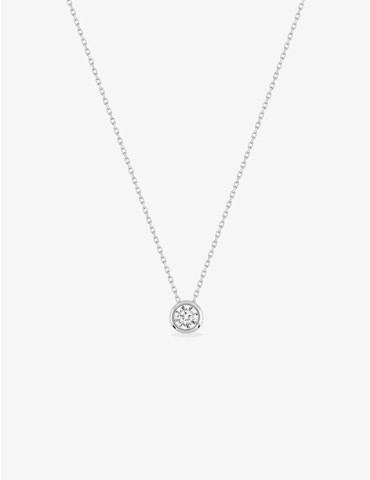 Collier solitaire or blanc...