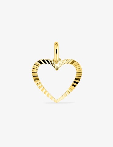Pendentif cœur strié or...