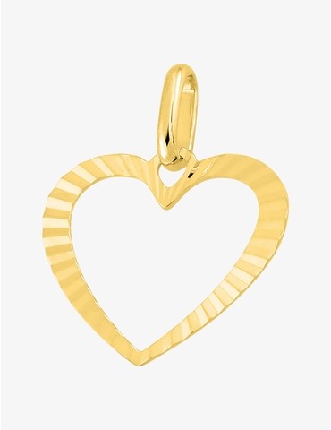 Pendentif cœur strié or...