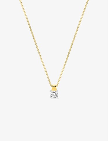 Collier solitaire or jaune...