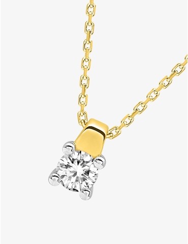 Collier solitaire or jaune...
