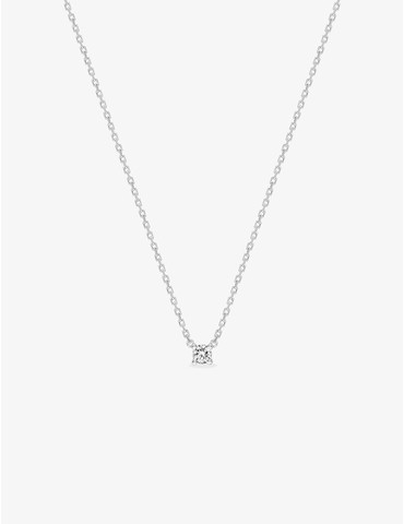 Collier solitaire or blanc...