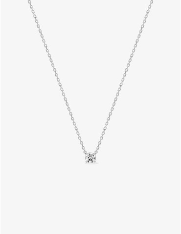 Collier solitaire or blanc...