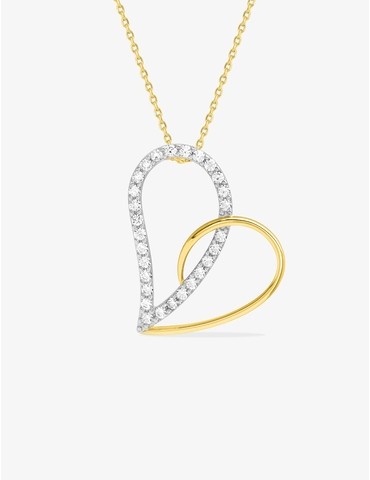 Collier cœur plaqué or,...