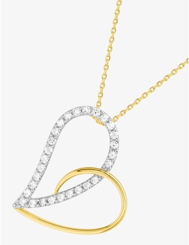 Collier cœur plaqué or,...