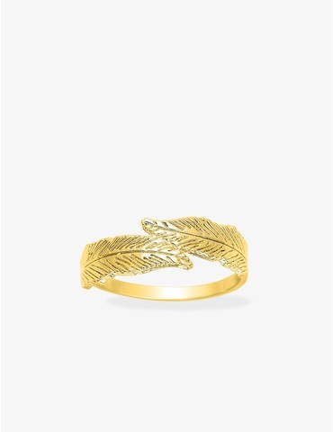 Bague plumes plaqué or