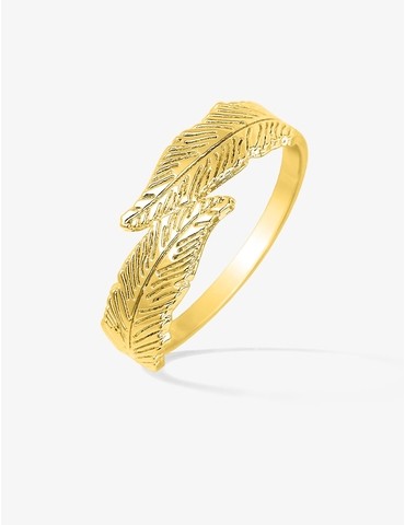 Bague plumes plaqué or