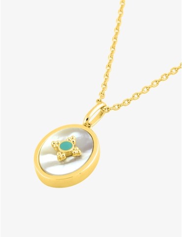 Collier plaqué or, ovale...