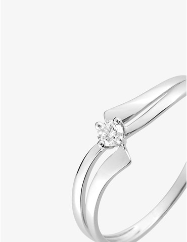 Bague solitaire or blanc...