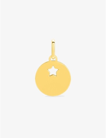Pendentif rond et étoile or...