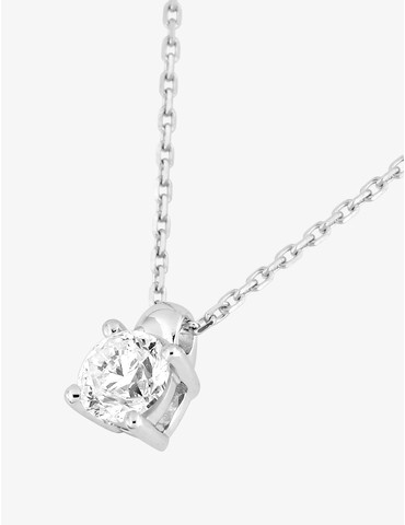 Collier solitaire or blanc...