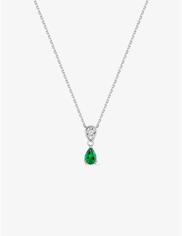 Collier poire or blanc 750‰...