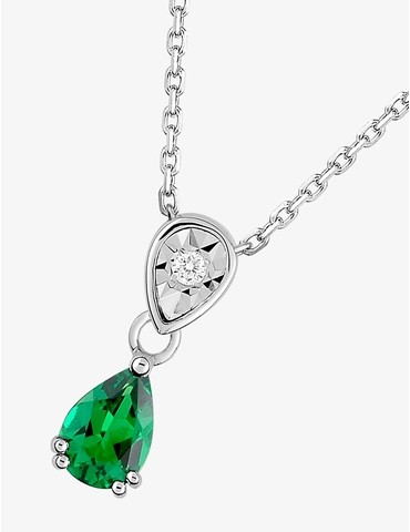 Collier poire or blanc 750‰...