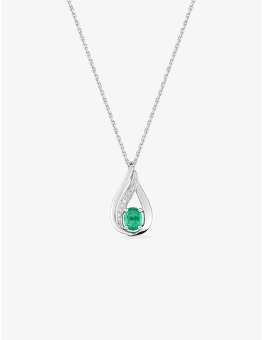 Collier goutte or blanc...