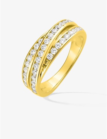 Bague triple anneau croisé...