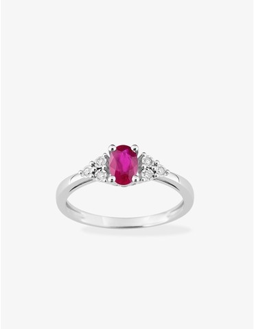 Bague solitaire or blanc...